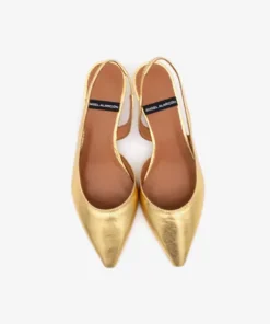 Angel Alarcon Gold Kitten Heel Sling Back|26017GLD