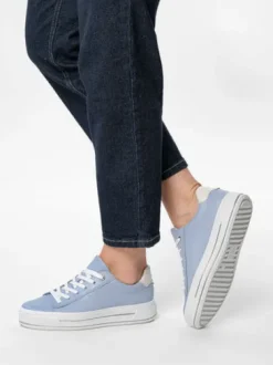 Ara Baby Blue Wide Fit Platform Trainer|122300382