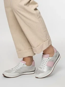 Ara Silver and Dusty Pink Trainer|125090404