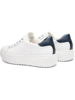 Ara White Wide Fit Platform Trainer|124652305B