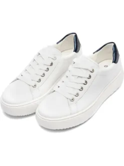 Ara White Wide Fit Platform Trainer|124652305B