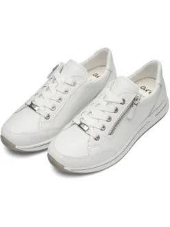Ara White Wide Fit Trainer|125480144