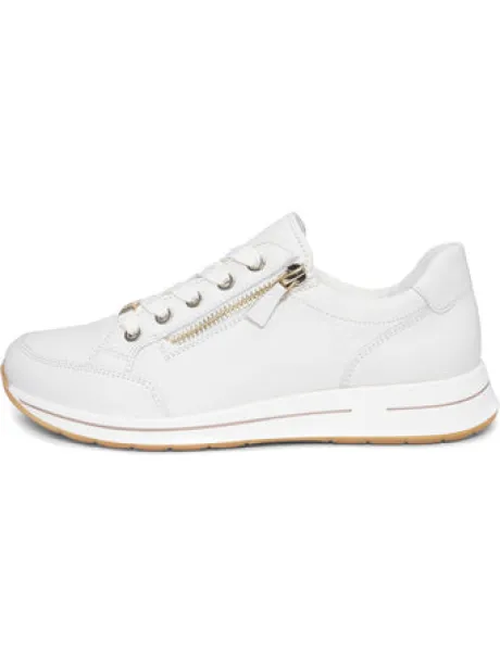 Ara White Wide Fit Trainre|12248019C