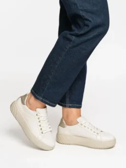 Ara Wide Fit Beige Platform Trainer|124652317B