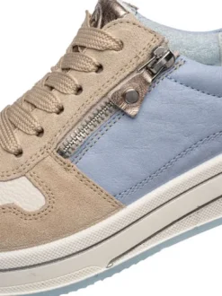 Ara Wide Fit Blue and Beige Trainer|122754089