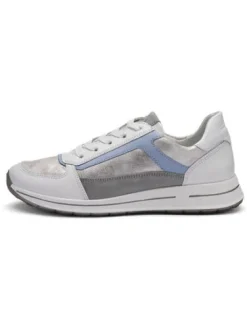 Ara Wide Fit Silver and Blue Trainer|122482604