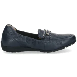 Caprice Navy Leather Loafer|924654877