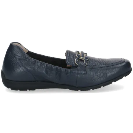 Caprice Navy Leather Loafer|924654877