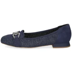 Caprice Navy Suede and Fabric Loafer|924201880