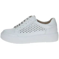 Caprice White Laser Cut-outs Platform Trainer|923719102