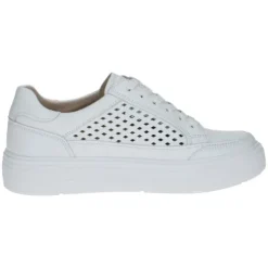 Caprice White Laser Cut-outs Platform Trainer|923719102