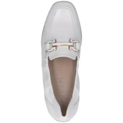 Caprice White Leather Comfort Loafer|924654105