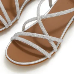 Fit Flop Silver Crystal Back Strap Sandal|A3Z011