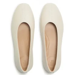 Fitflop High-Cut Beige Soft Leather Ballerina|A0PA99