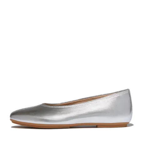 Fitflop High-Cut Metallic Soft Leather Ballerina|A0P011