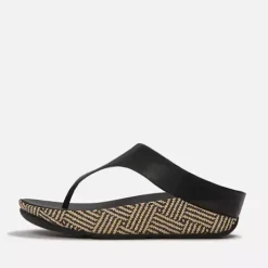 Fitflop Lux Graphic-Weave Leather Toe-Post |A4Q001