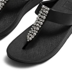 Fitflop Pearls and Crystal Black Toe Post|A2N001