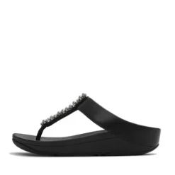 Fitflop Pearls and Crystal Black Toe Post|A2N001