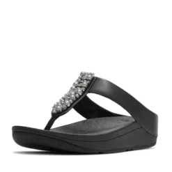 Fitflop Pearls and Crystal Black Toe Post|A2N001