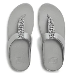 Fitflop Pearls and Crystal Silver Toe Post|A2N011