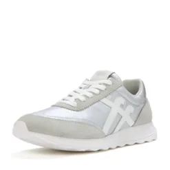 Fitflop Silver Retro Metallic Silver Trainer|A5QE11