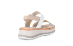 Gabor Beige and White Wedge Sandal|8274458M