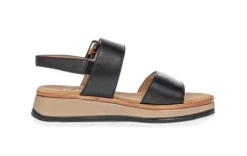 Gabor Black Wedge Strap Sandal|8274457B