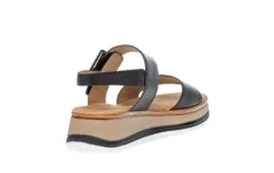 Gabor Black Wedge Strap Sandal|8274457B