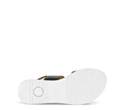 Gabor Black Wedge Strap Sandal|8274457B