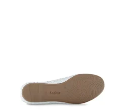 Gabor Braided White Comfort Ballerina|8412120