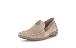 Gabor Brown Leather Comfort Slip On|8609043