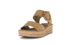 Gabor Brown Suede Wedge Sandal|8455014