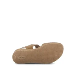 Gabor Brown Suede Wedge Sandal|8455014