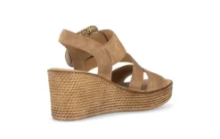 Gabor Brown Suede Wedge Sandal|8477114