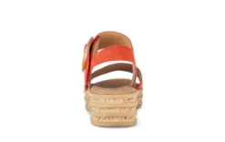 Gabor Chilli Red Suede Wedge Sandal|8455015