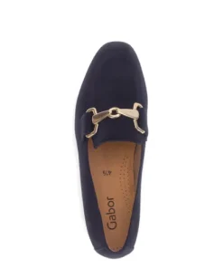 Gabor Dark Blue Suede Loafer|8521136