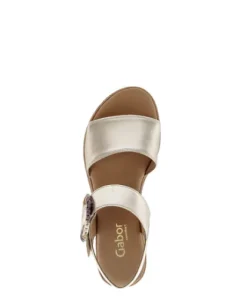 Gabor Gold Wedge Sandal|8270682