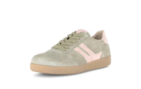 Gabor Green & Pink Suede Trainer|8330034