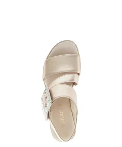 Gabor Light Gold Wedge Sandal|8477162