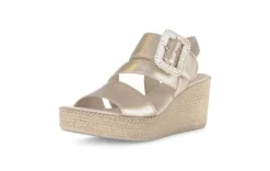 Gabor Light Gold Wedge Sandal|8477162