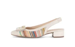 Gabor Multicolor Fabric and Leather Sling Back|8152640