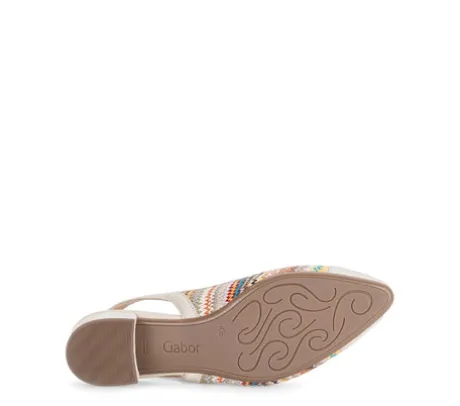 Gabor Multicolor Fabric and Leather Sling Back|8152640