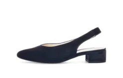 Gabor Navy Suede Sling Back|8152016