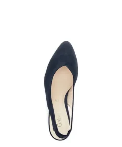 Gabor Navy Suede Sling Back|8152016