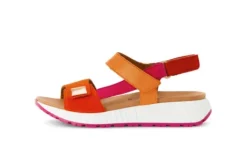 Gabor Orange and Pink Strap Sandal|8458233