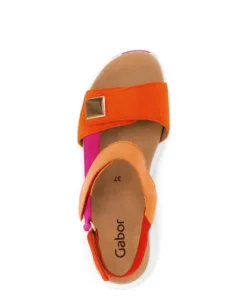 Gabor Orange and Pink Strap Sandal|8458233