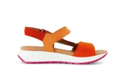 Gabor Orange and Pink Strap Sandal|8458233
