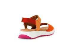 Gabor Orange and Pink Strap Sandal|8458233