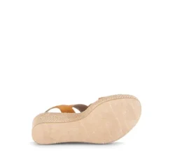 Gabor Orange Suede Wedge Sandal|8477110