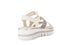 Gabor Silver and Leo Strap Wedge Sandal|8462032